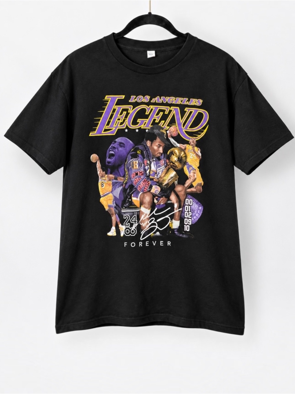 Kobe Bryant Los Angeles Lakers Legend Forever Graphic T Shirt L Black Basketball